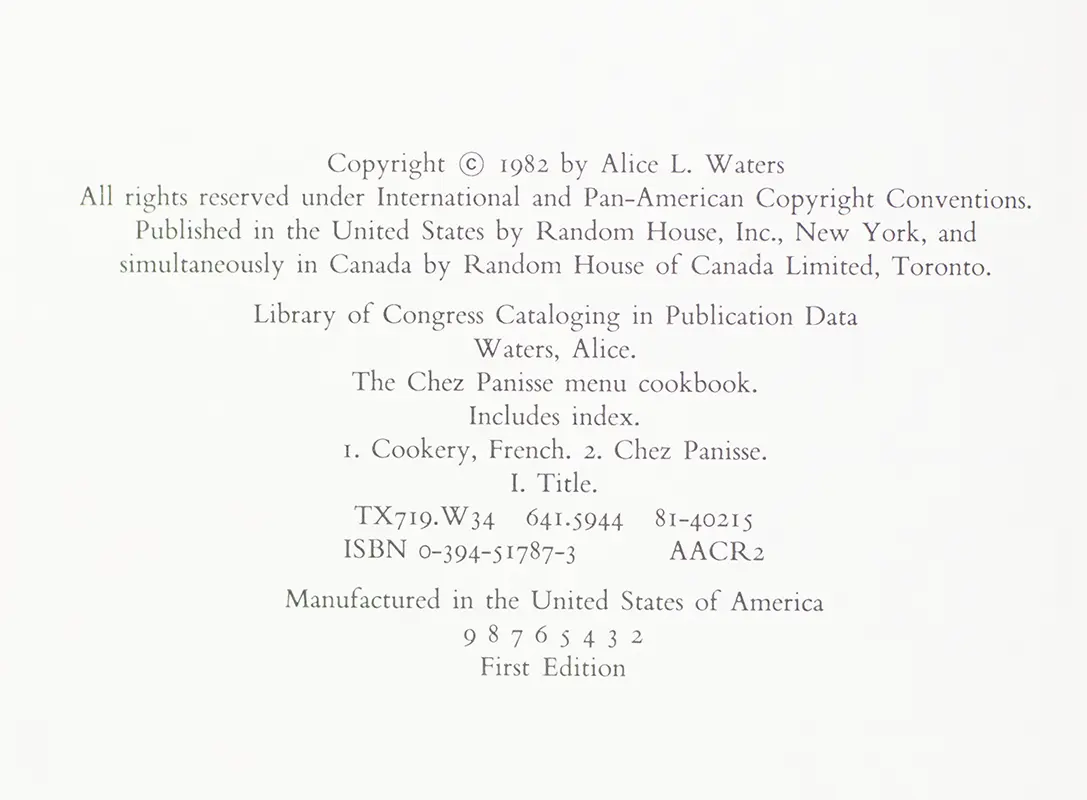 Chez Panisse Menu Cookbook.