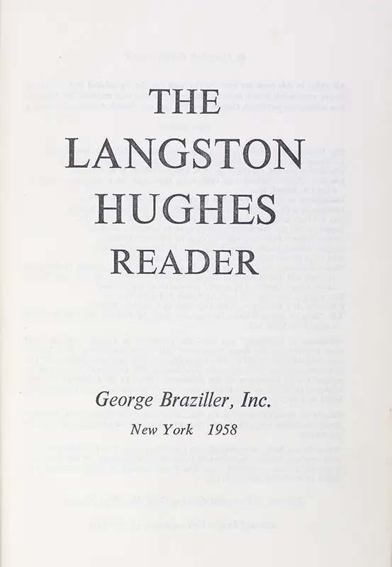 The Langston Hughes Reader.