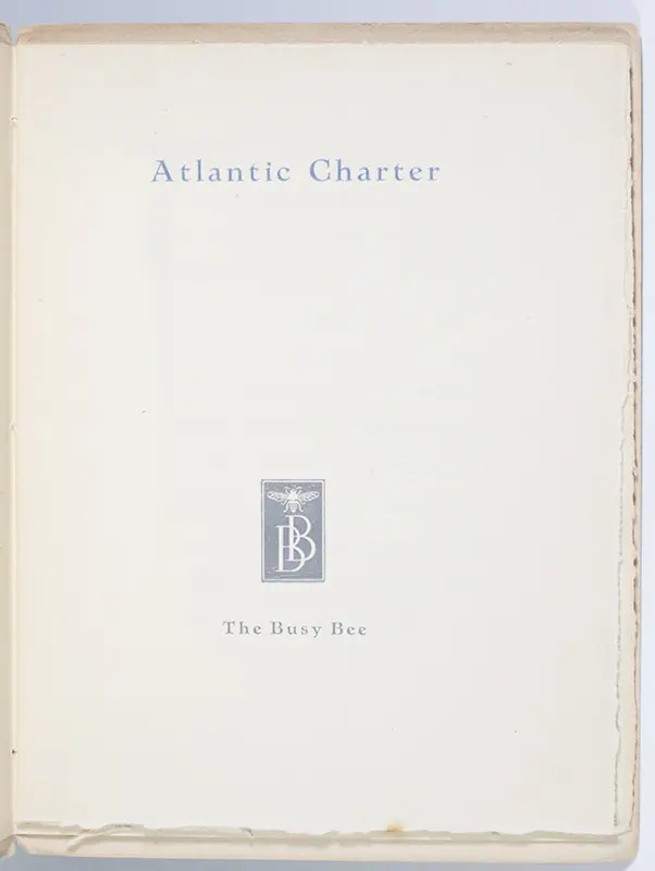 Atlantic Charter: August 12th 1941.