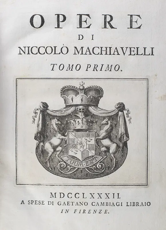 Opere Di Machiavelli.