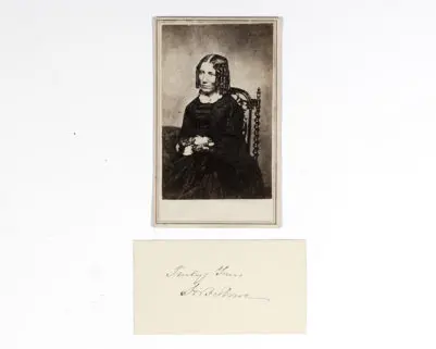 Harriet Beecher Stowe Carte-de-Visite and Signed Card.