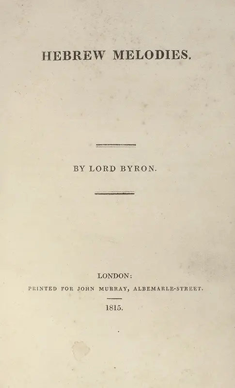 Hebrew Melodies.
