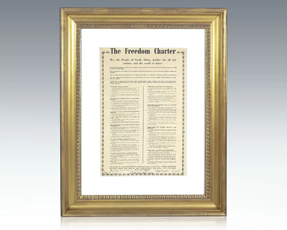 The Freedom Charter of South Africa Signed Broadside.