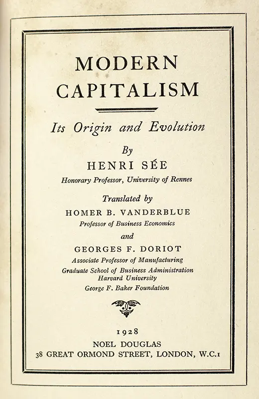 Modern Capitalism: Its Origin and Evolution.