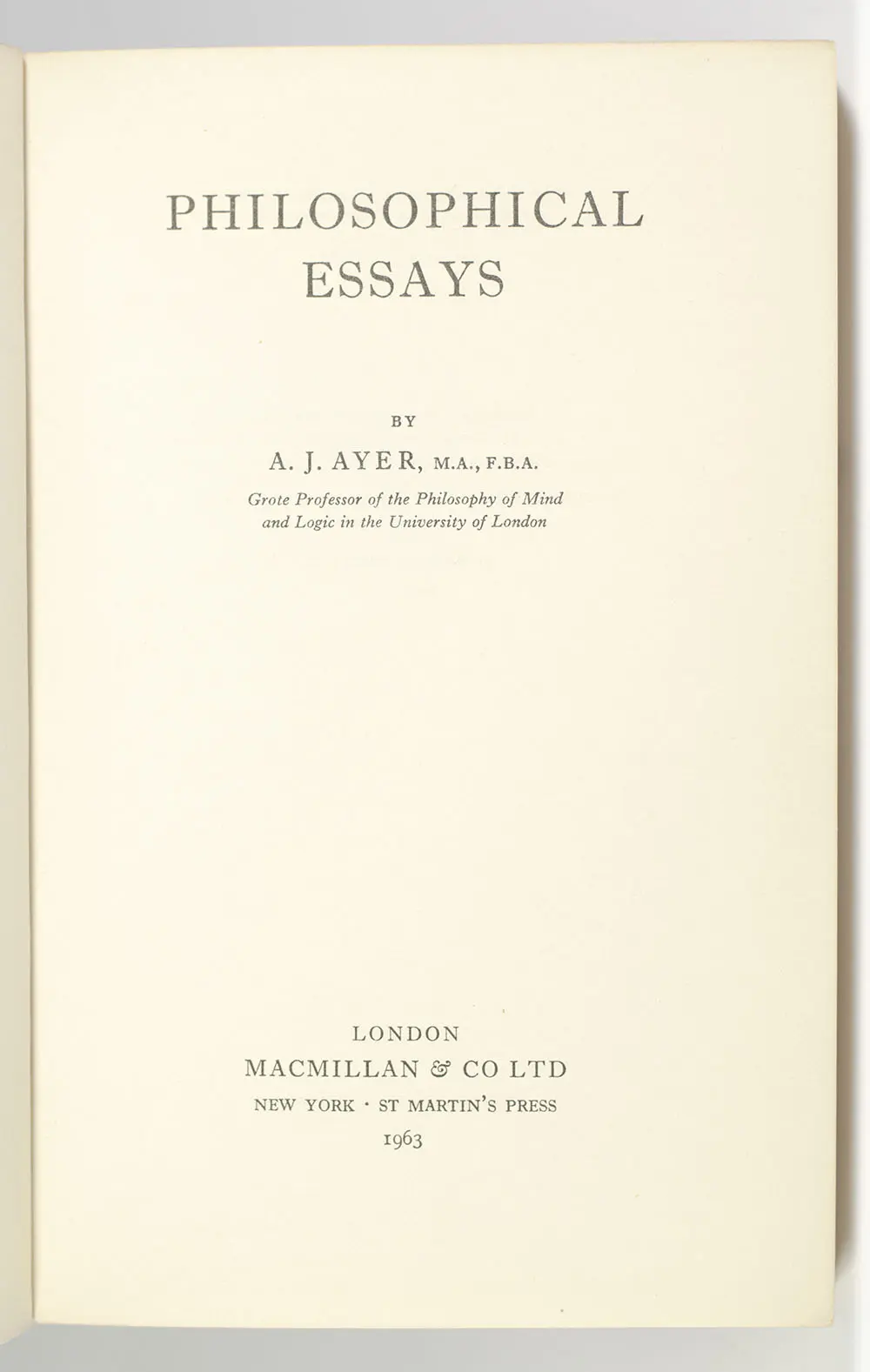 Philosophical Essays.