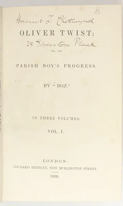 Oliver Twist; or, The Parish Boy's Progress.