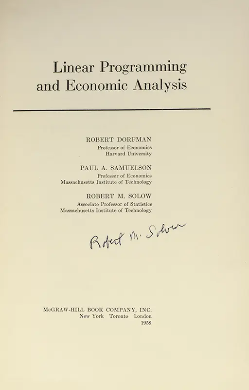 Linear Programming and Economic Analysis.