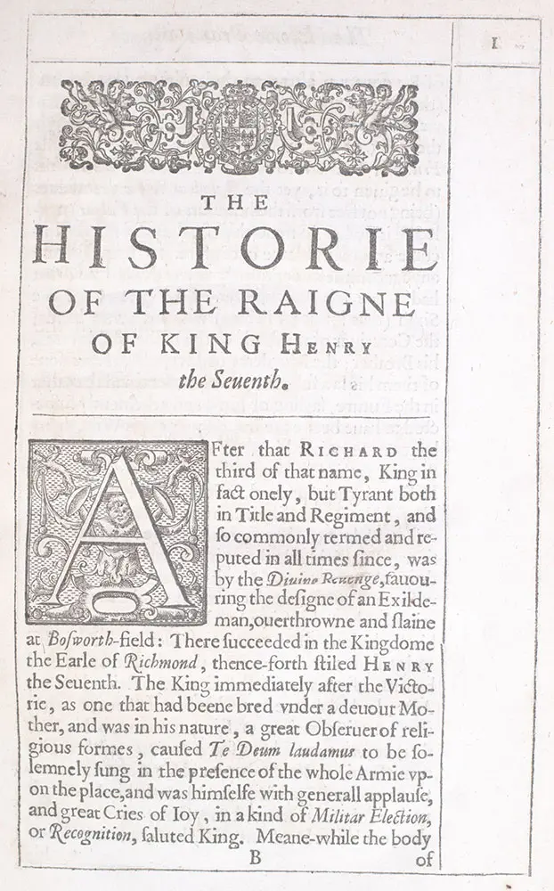 The Historie of the Raigne of King Henry the Seventh.