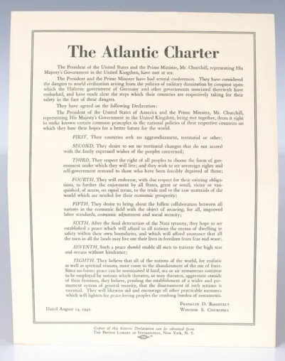The Atlantic Charter Broadside.