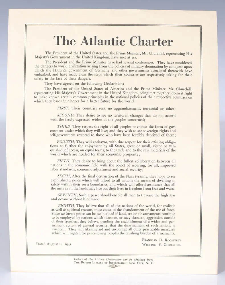 The Atlantic Charter Broadside.