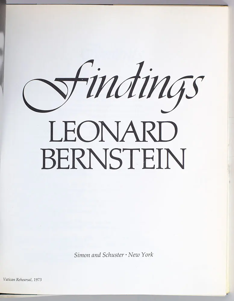 Findings: Leonard Bernstein.