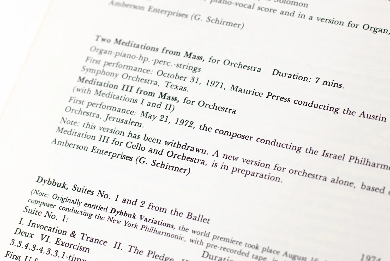 Leonard Bernstein: A Complete Catalogue of His Works. Celebrating His 60th Birthday August 25, 1978.