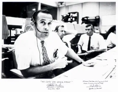 Charlie Duke and Fred Haise Apollo 11 Mission Control Signed Photograph.