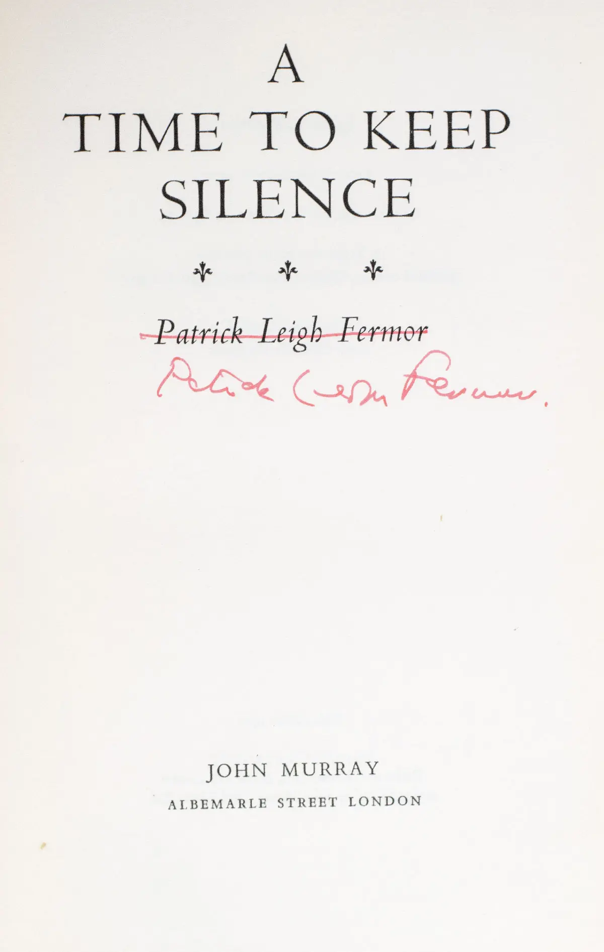 A Time To Keep Silence.