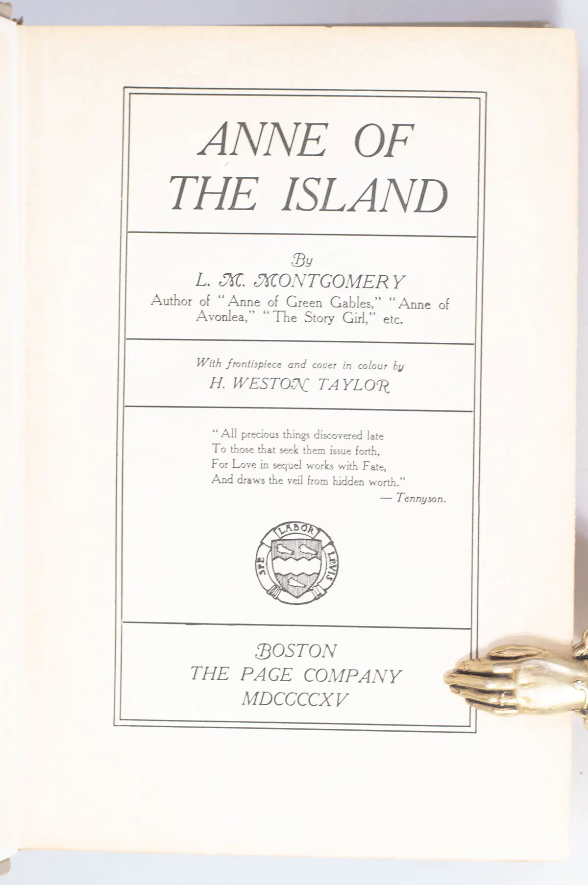 Anne of the Island.