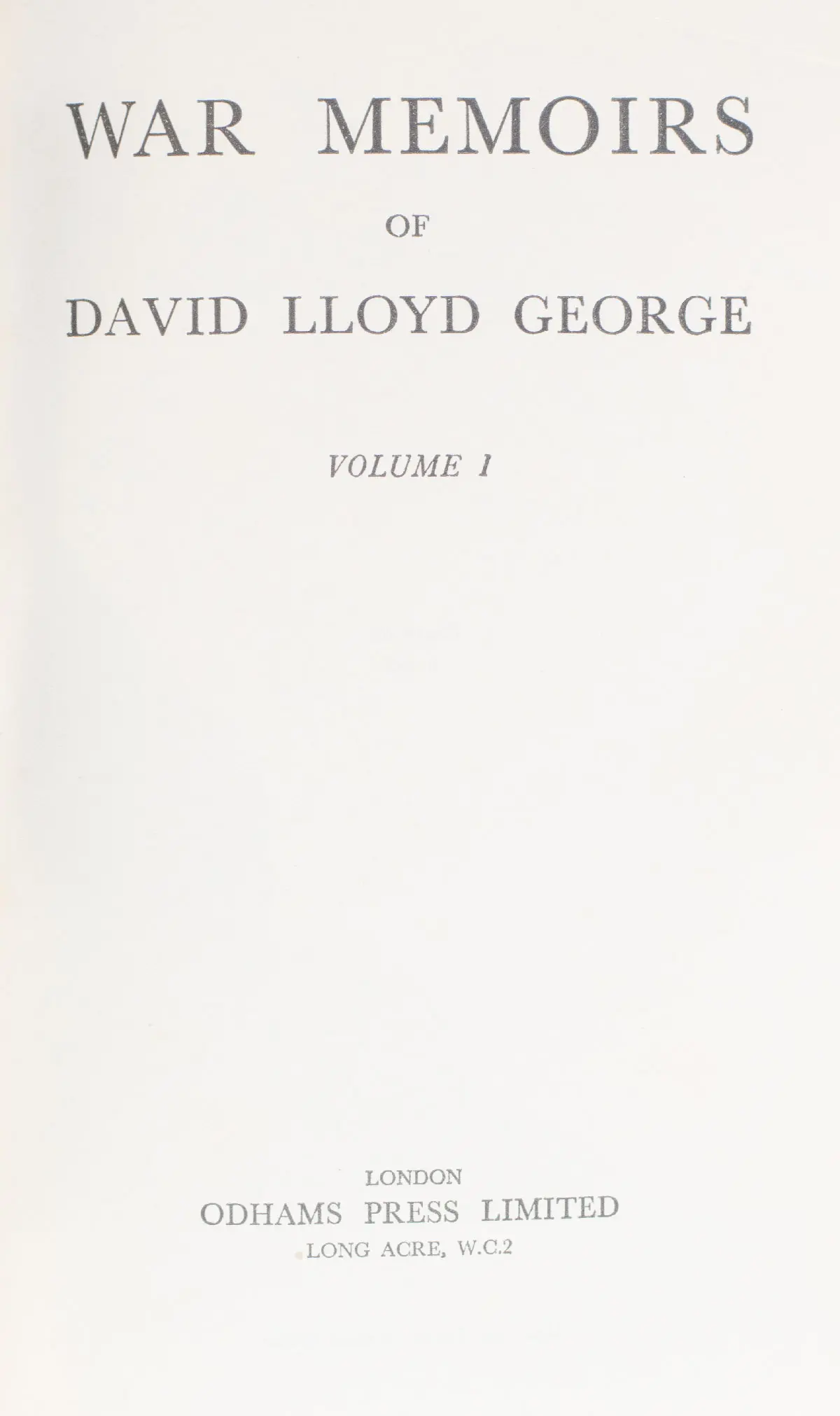 War Memoirs of David Lloyd George.