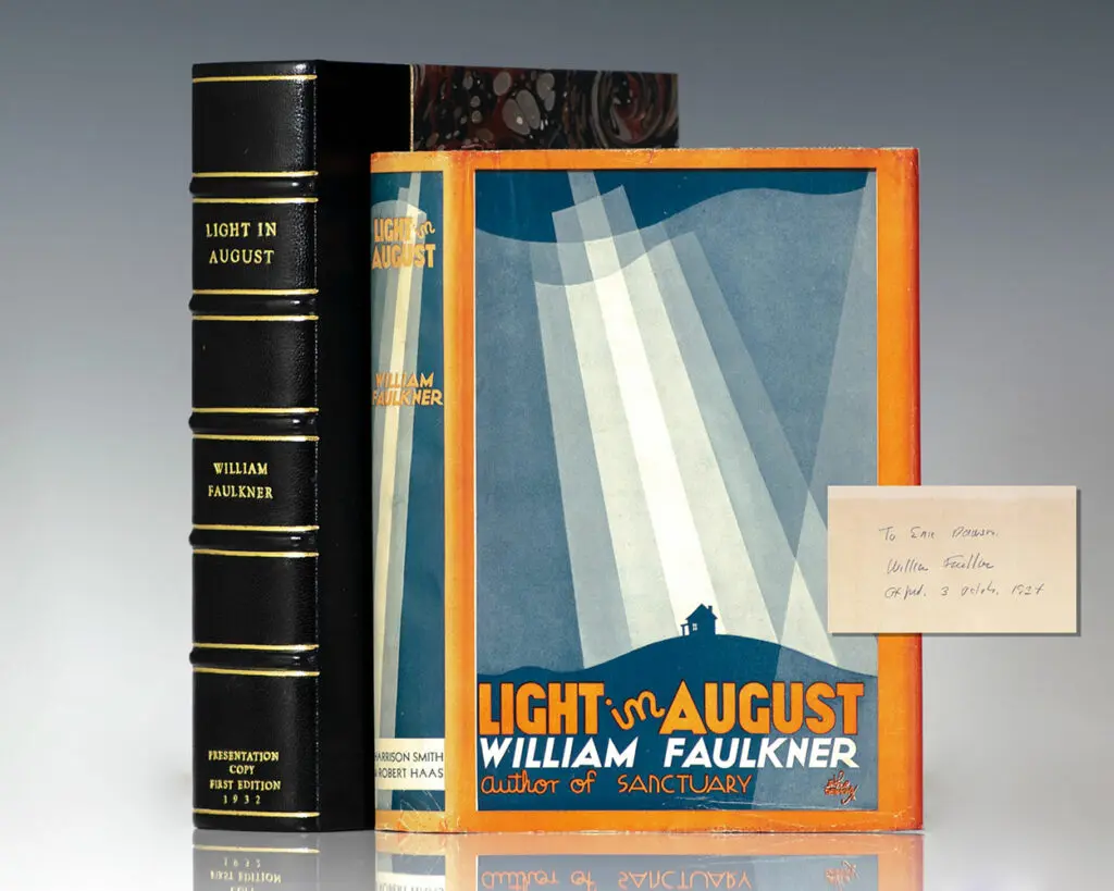 First Edition of Light In August; Inscribed by William Faulkner
