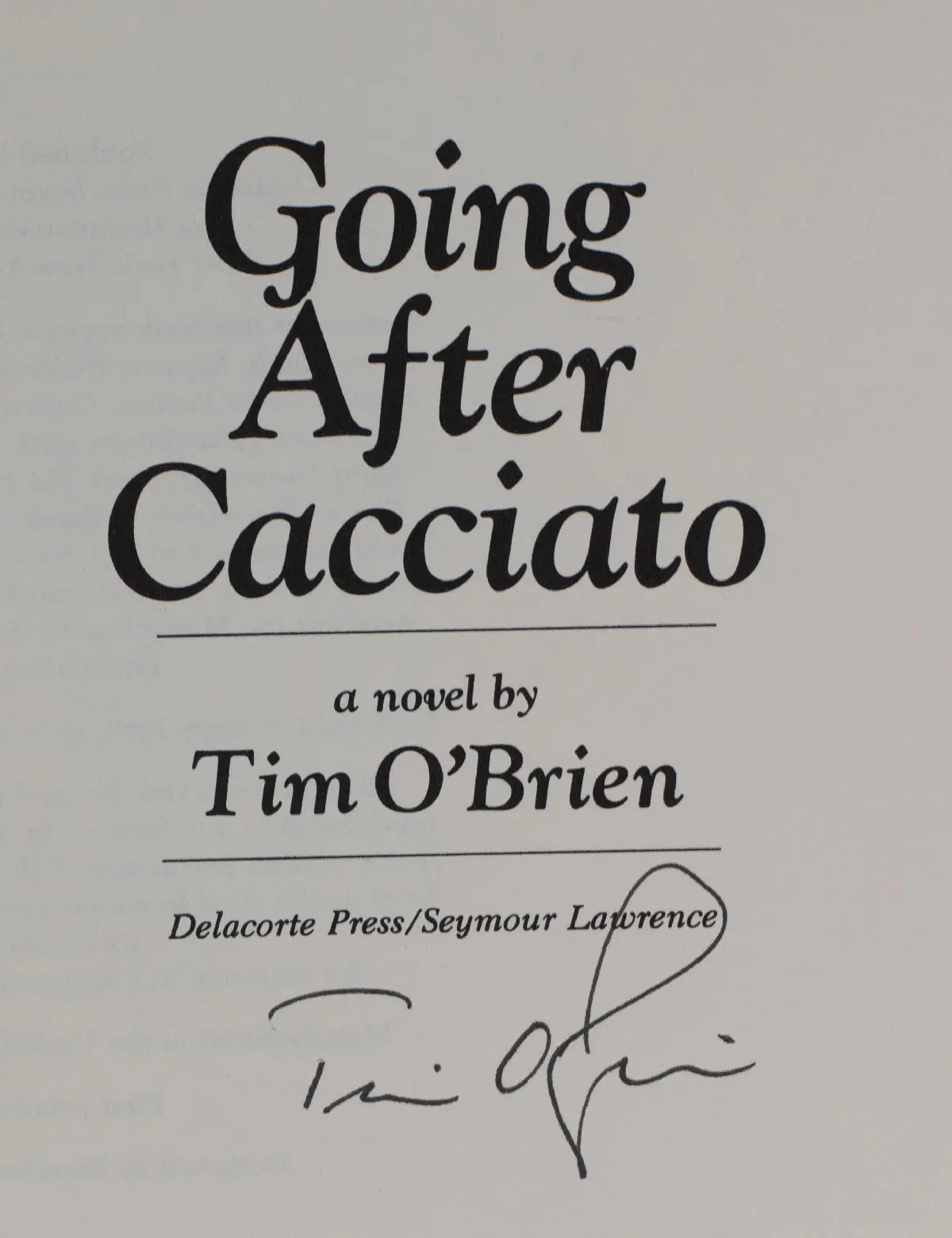 Going After Cacciato.