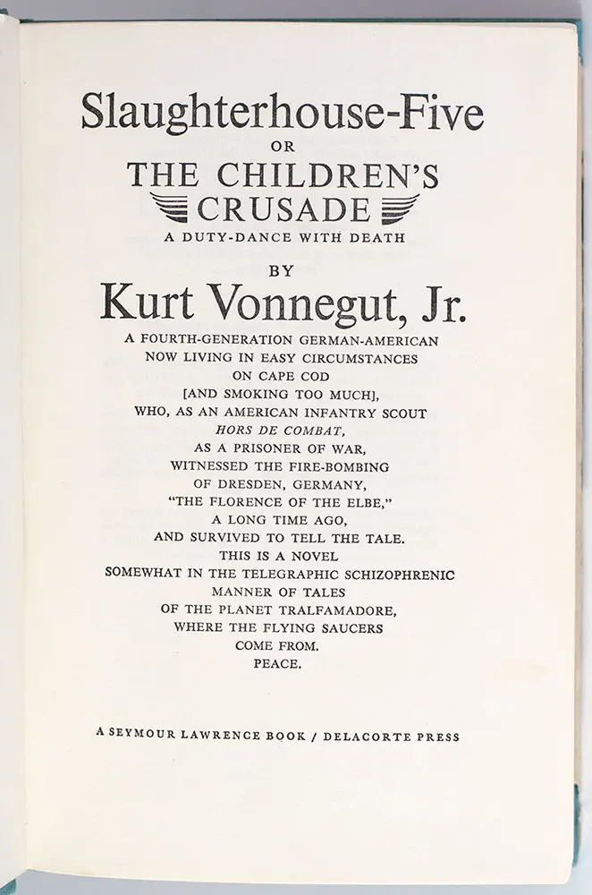 Slaughterhouse-Five, or The Children’s Crusade, A Duty-Dance With Death.