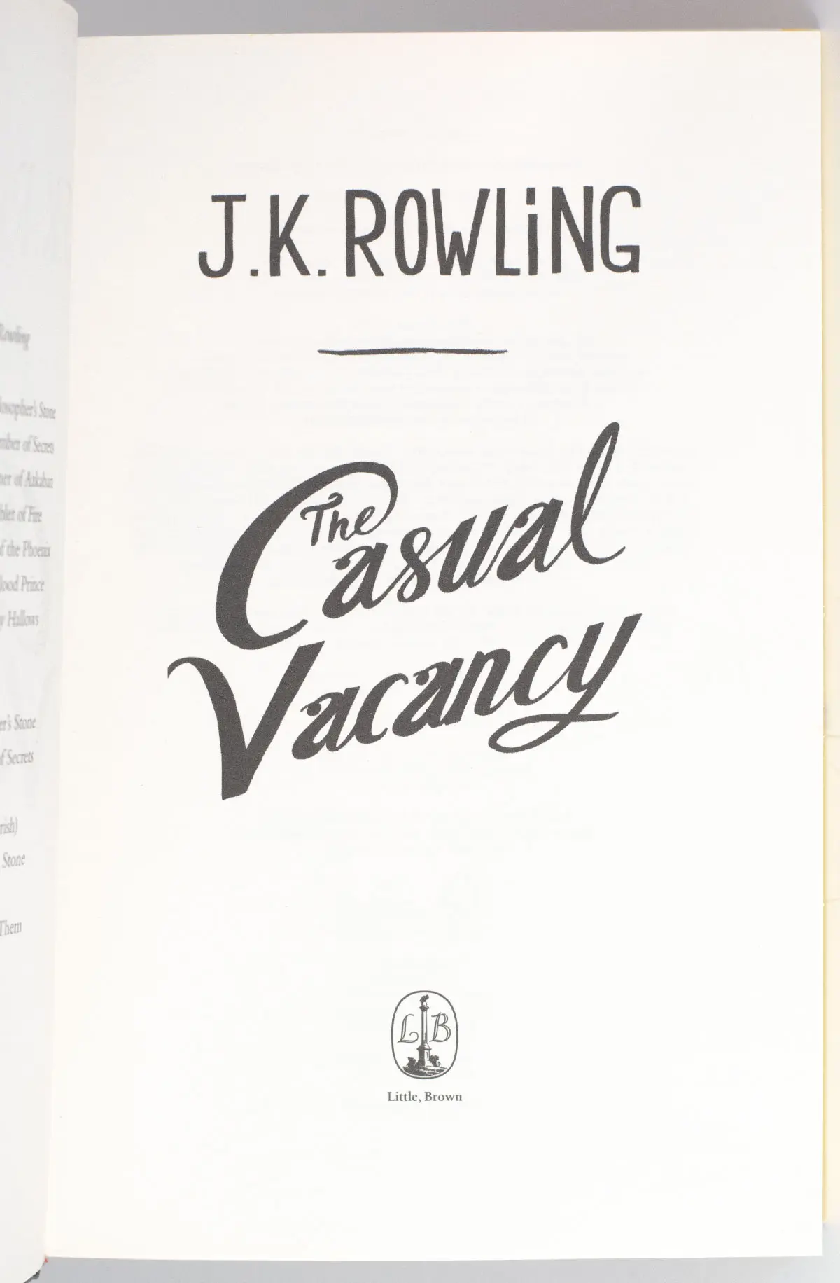 The Casual Vacancy.
