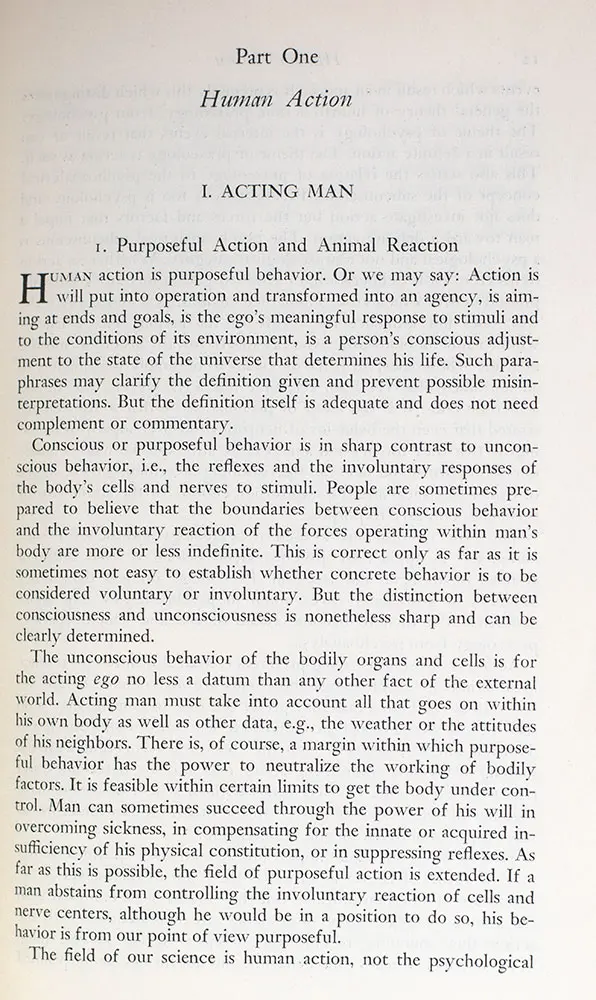 Human Action: A Treatise on Economics.