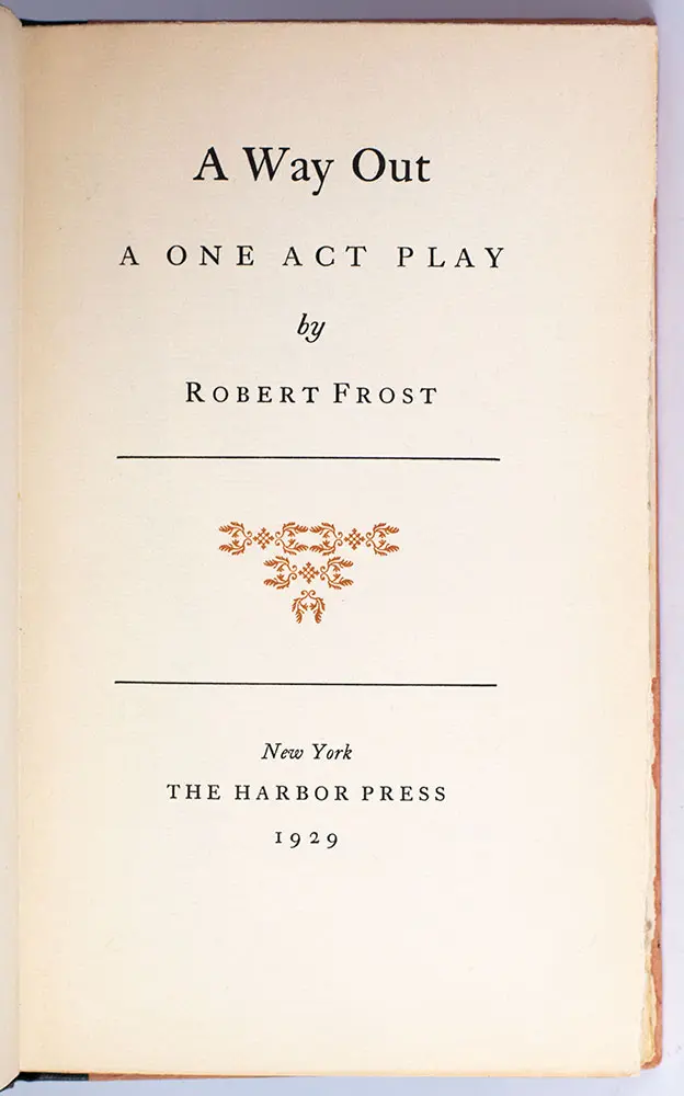 A Way Out: A One Act Play.