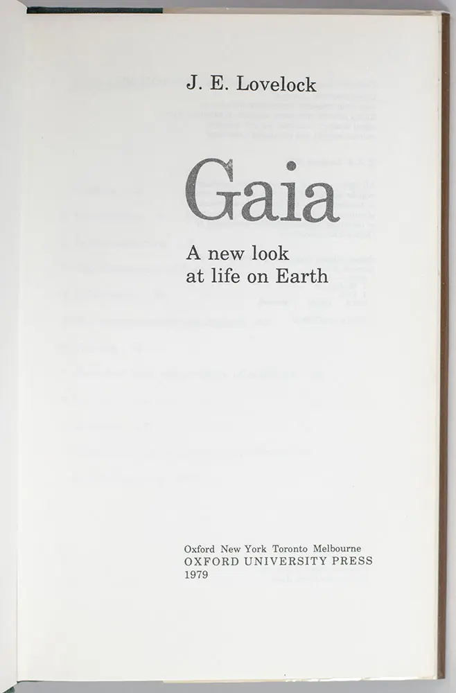 Gaia: A New Look At Life on Earth.
