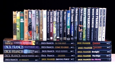 Dick Francis Complete Set. Dead Cert, Nerve, For Kicks, Odds Against, Flying Finish, Blood Sport, Forfeit, Enquiry, Rat Race, Bonecrack, Smokescreen, Slay-Ride, Knock Down, High Stakes, In The Frame, Risk, Trial Run, Whip Hand, Reflex, Twice Shy, Banker, The Danger, Proof, Break In, Bolt, Hot Money, The Edge, Straight, Longshot, Comeback, Driving Force, Decider, Wild Horses, Come To Grief, To The Hilt, 10-lb Penalty, Field Of Thirteen, Second Wind Shattered and Under Orders
