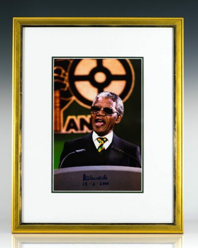 Nelson Mandela Signed Photograph.