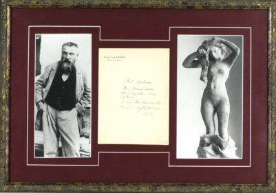 Auguste Rodin Autograph Signed Letter.