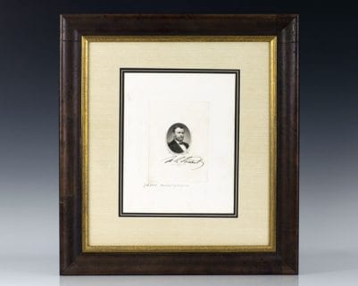 Ulysses S. Grant Signed Engraving.