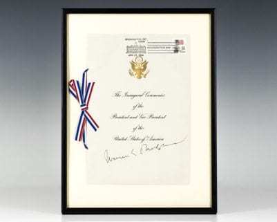 Chief Justice Warren E. Burger Signed 1985 Inauguration Program.