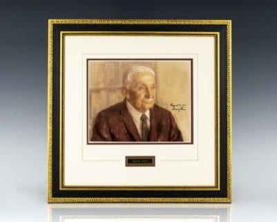 Ludwig Von Mises Signed Portrait.