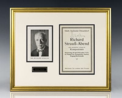 Richard Strauss Signed Program.