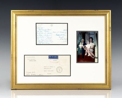 Jacqueline Kennedy Signed Postcard to John Kennedy, Jr.