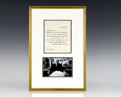 David Ben-Gurion Signed Document Honoring the Loss of an Israeli Soldier.
