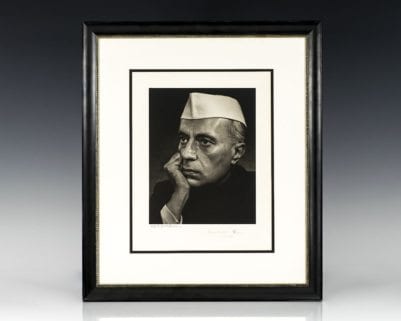 Jawaharlal Nehru and Yousuf Karsh Signed Photograph.