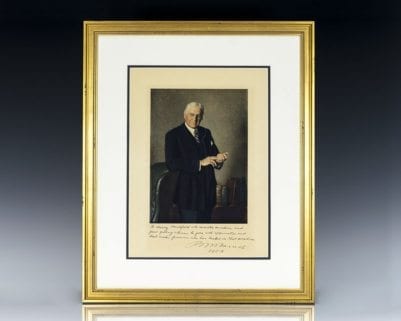 Bernard Baruch Signed Portrait.