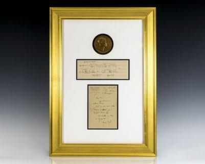 Maurice Ravel Autographed Signed Letter and Signed Musical Quotation.