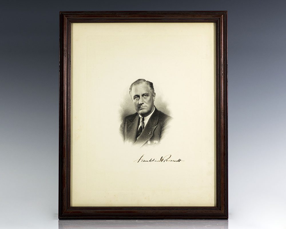 Franklin D. Roosevelt Signed Engraving.