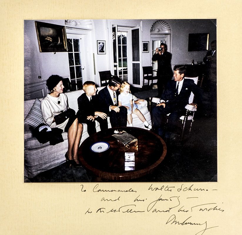 John F. Kennedy Signed Photograph to Astronaut Wally Schirra.