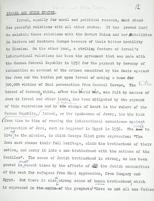 The Jews and International Relations: The Pursuit of Peace
