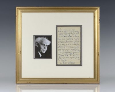David Ben-Gurion Autographed Letter Signed.