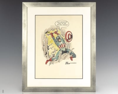 Original Signed Captain America Comic Illustration.