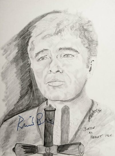 Richard Burton Signed P.B. Socci Sketch.