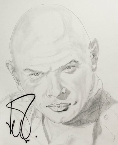 Yul Brynner Signed P.B. Socci Sketch.