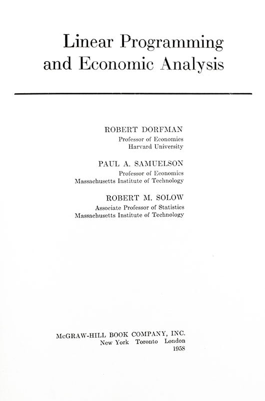 Linear Programming and Economic Analysis