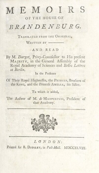 Memoirs of the House of Brandenburg.