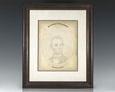 Abraham Lincoln Emancipation Proclamation Typographic Portrait.