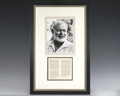 Ernest Hemingway Autograph Letter Excerpt Signed.